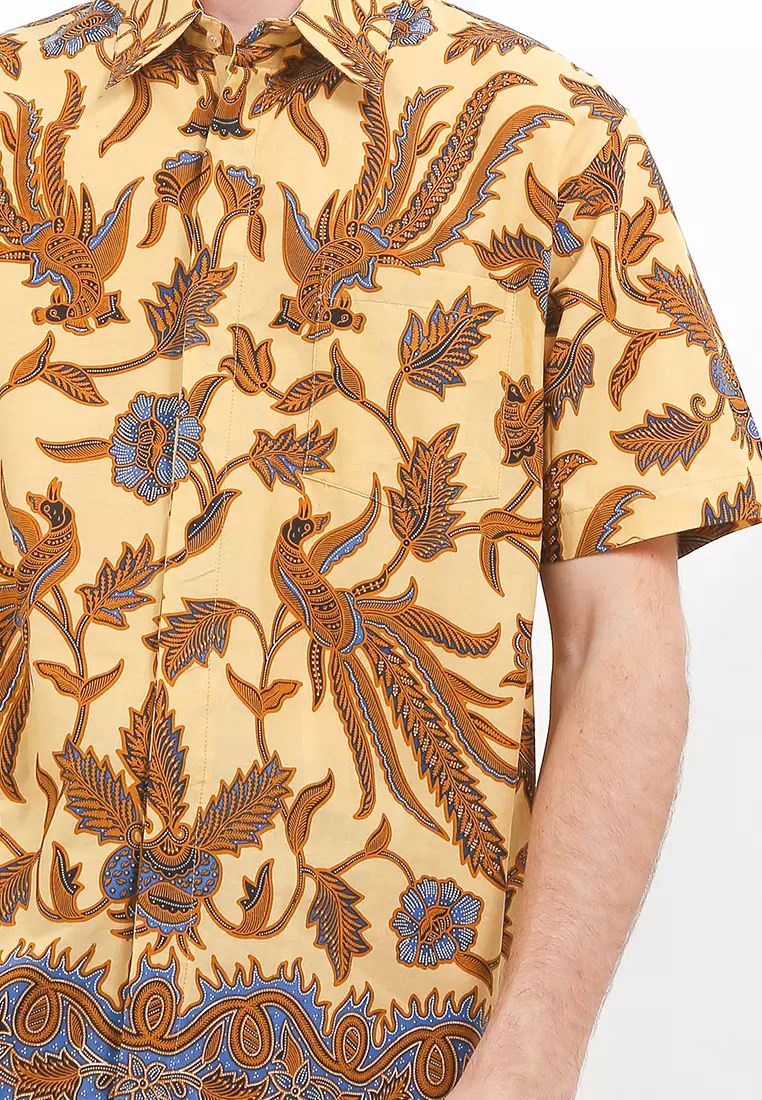 Kemeja Batik Printing Lengan Pendek Motif Kukilo Royo