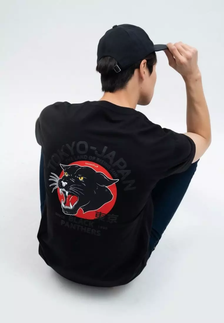 Houseofcuff T-shirt Kaos Hitam Motif Macan Tutul Tersedia Size S-4XL