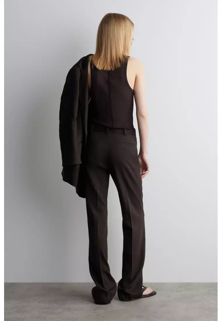 TAILORED LINEN STRAIGHT-LEG TROUSERS