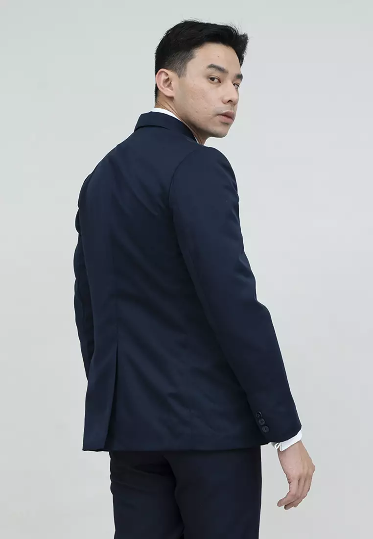 Jas Double Breast Navy Blazer Formal Pria Jas Nikah