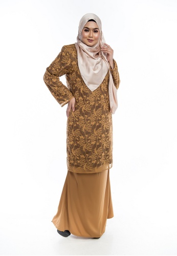 Buy Nayli Plus Size Kurung Modern Dusty Orange Lace from Nayli in orange and purple and Multi only 399