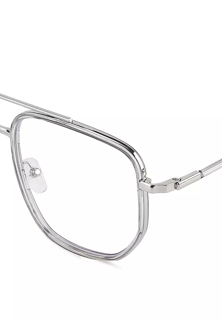 Kacamata Anti Blue Light Gervind Silver Glasses Fashion Unisex
