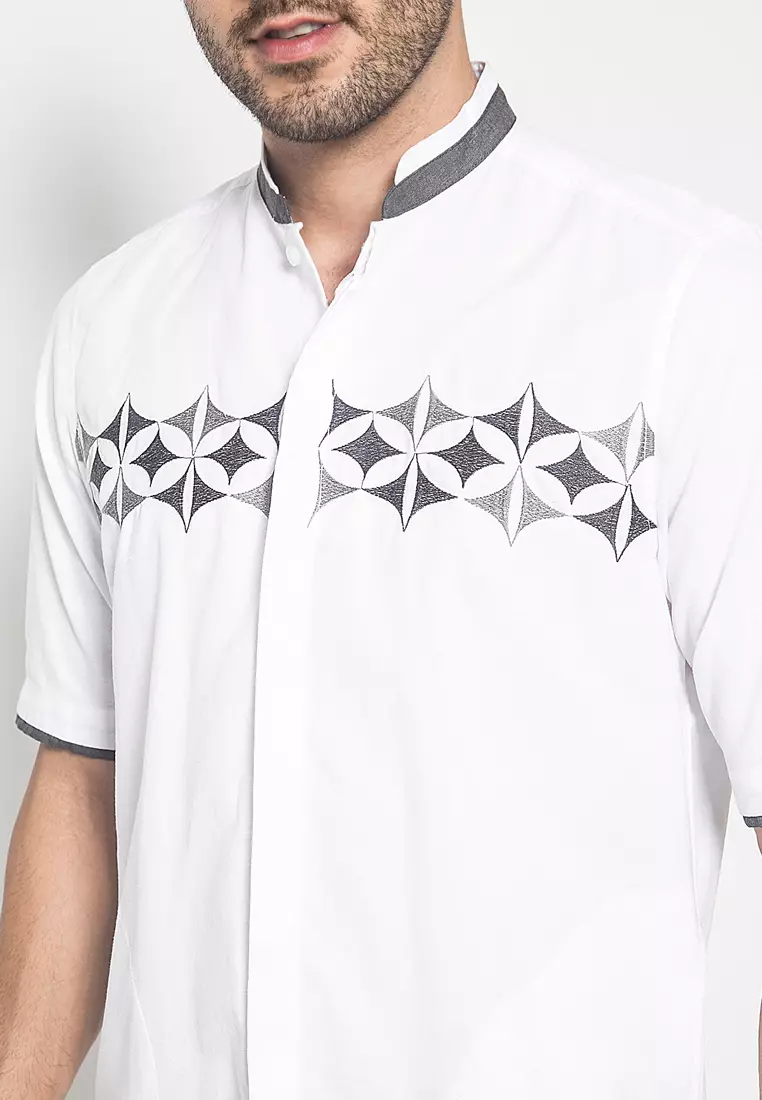 LGS - Baju Koko - Gambar Bordir - Putih - Regular Fit - CSH.285.B1023K.319.C
