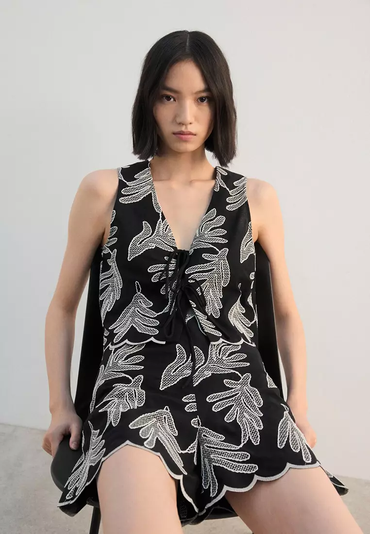 Embroidered Waistcoat With Bows