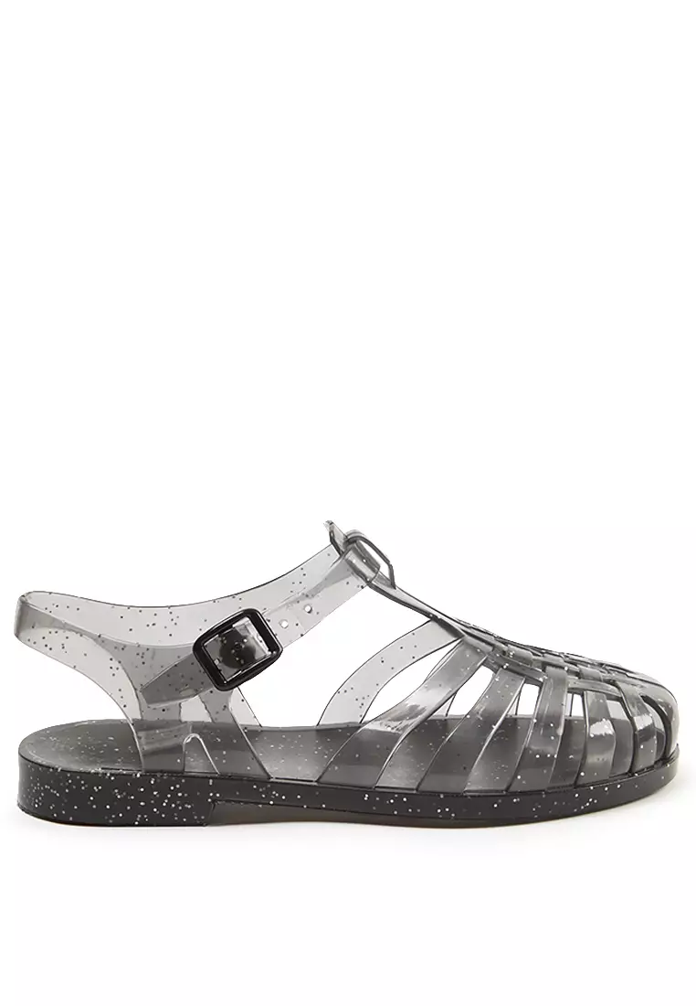 Glitter Jellyfish Sandals Girls Silver Glitter Jelly Sandals
