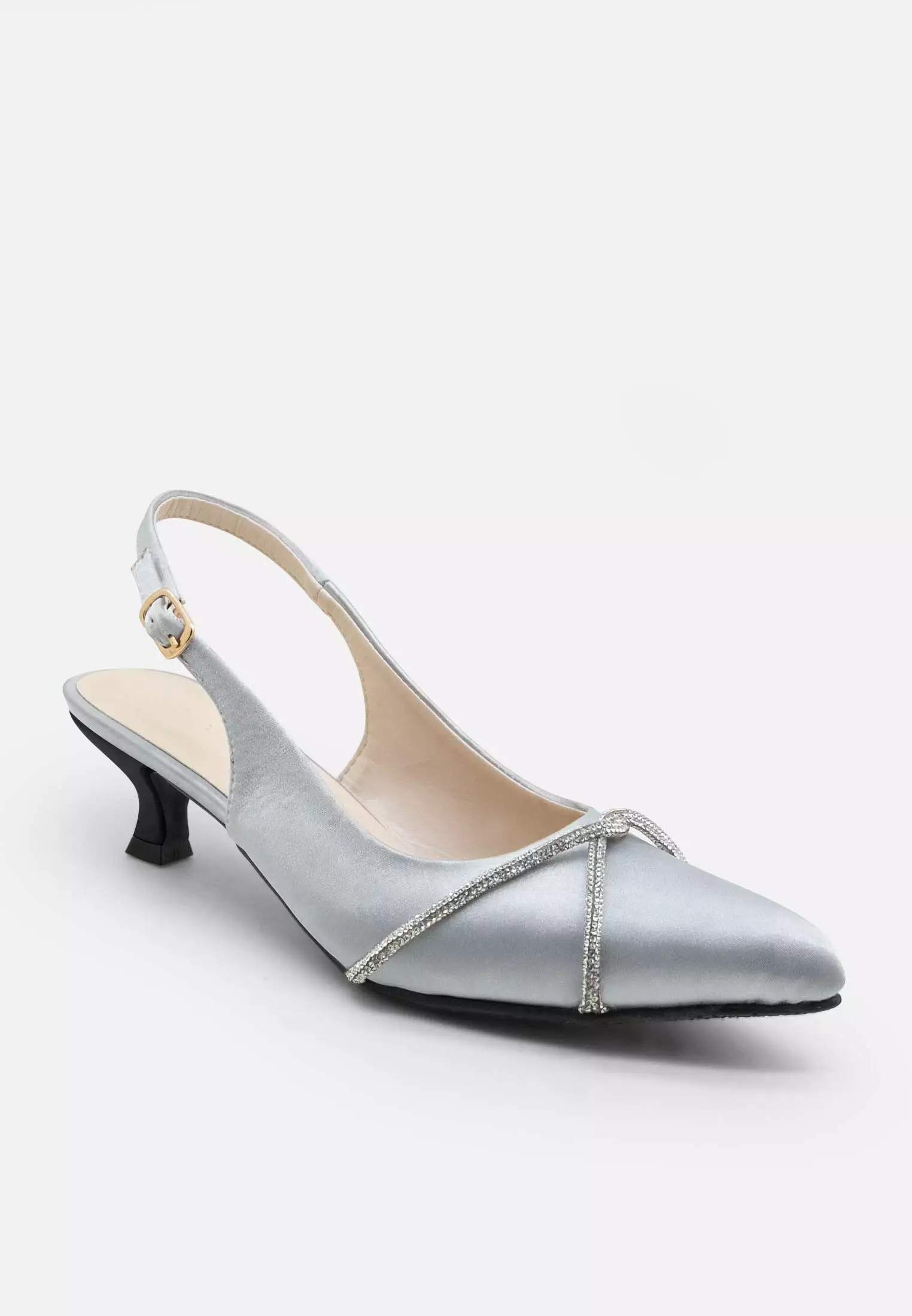 Quinn Pointed Toe Slingback Stiletto Heels Sepatu Wanita