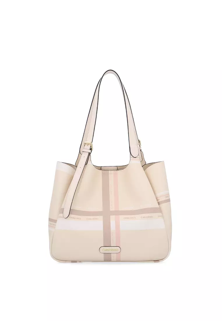 Buy Carlo Rino Matrix Series Tote Bag - Beige 2026 Online | ZALORA