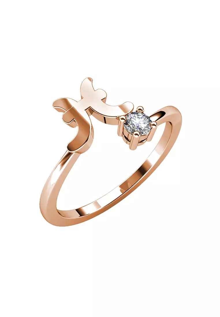 Pieces Zodiac Ring RG - Cincin Crystal by Her Jewellery