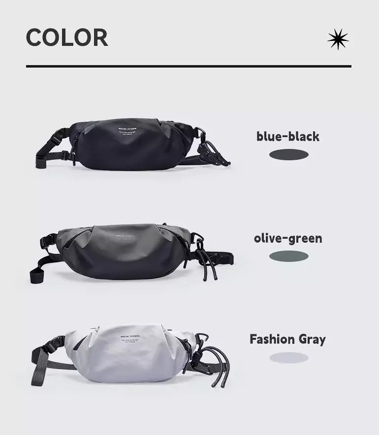 Mark Ryden Tas Selempang Pria Crossbody Waist Sling Bag MR520- BLACK