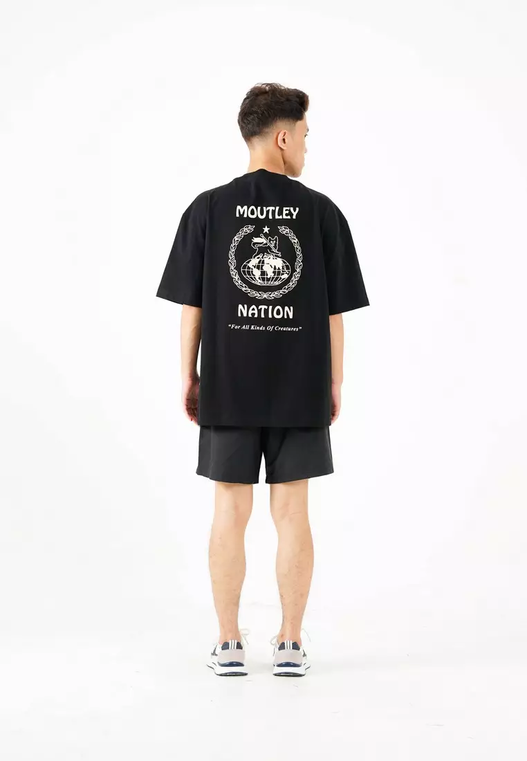 Moutley Men's T-Shirt Short Sleeve Oversized Fit Cotton Nation 051224