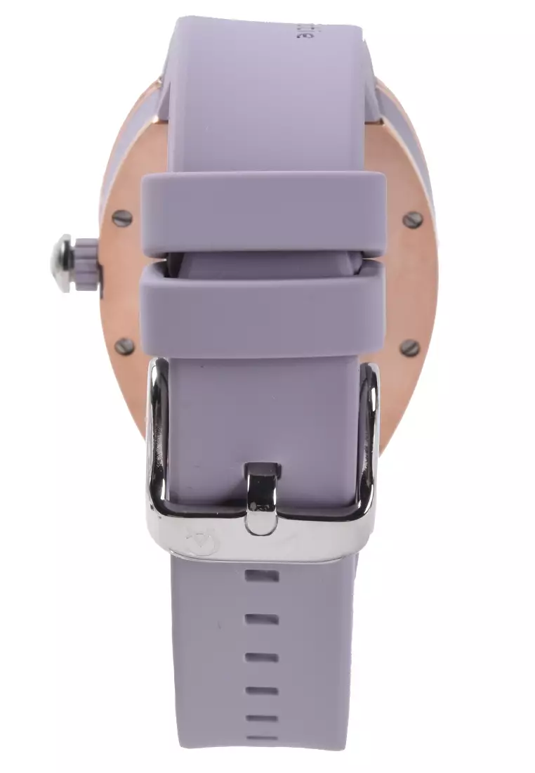 Alexandre Christie - Jam Tangan Wanita - Rosegold - Purple Rubber Strap - 5001 LHRTRPU