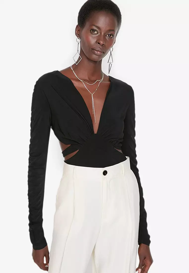 Wrap blouse shop bodysuit