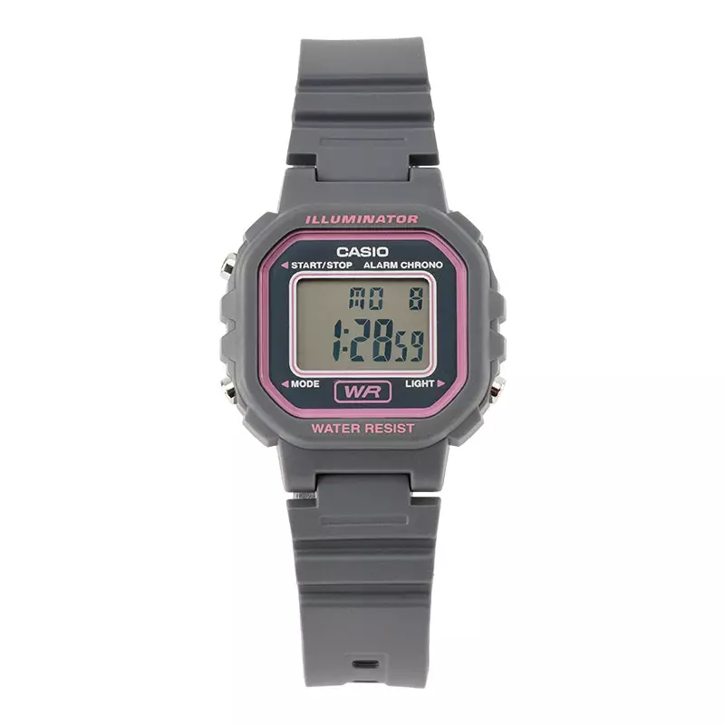 Jam Tangan Wanita Digital Casio Standard LA-20WH-8ADF LA20 LA-20W Dial Grey Resin Band