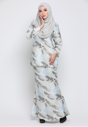 Kurung Moden Eryna - Soft Blue from Nur Shila in Blue