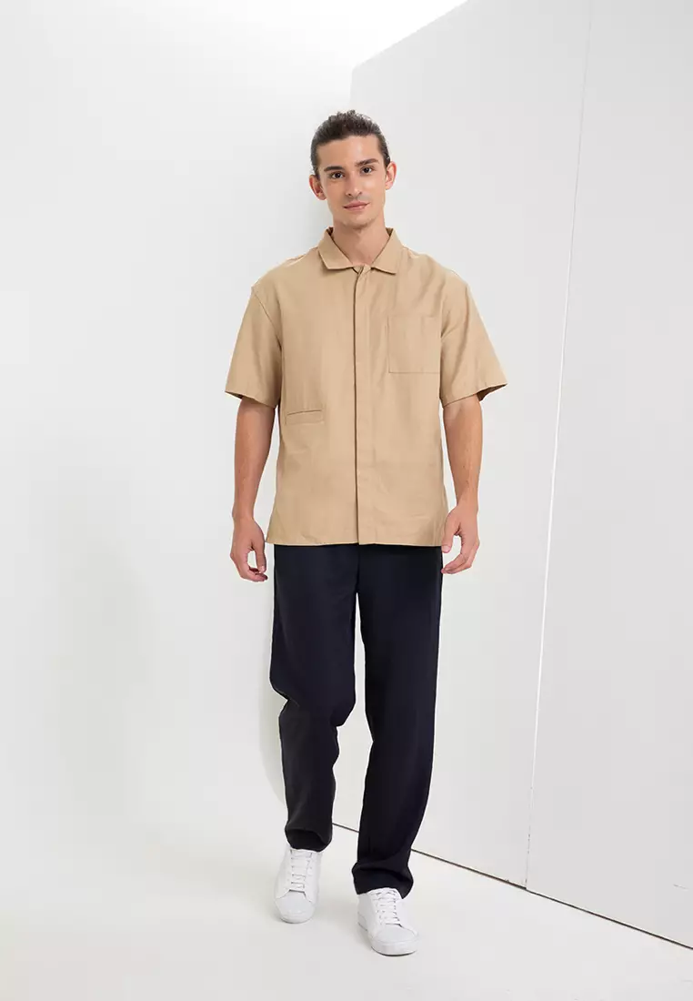 Casual short sleeve button up shirts top