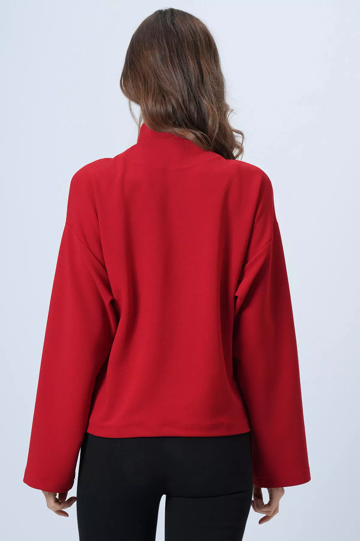 Red Scarf Detailed Buttoned Jacket Alc-X14669