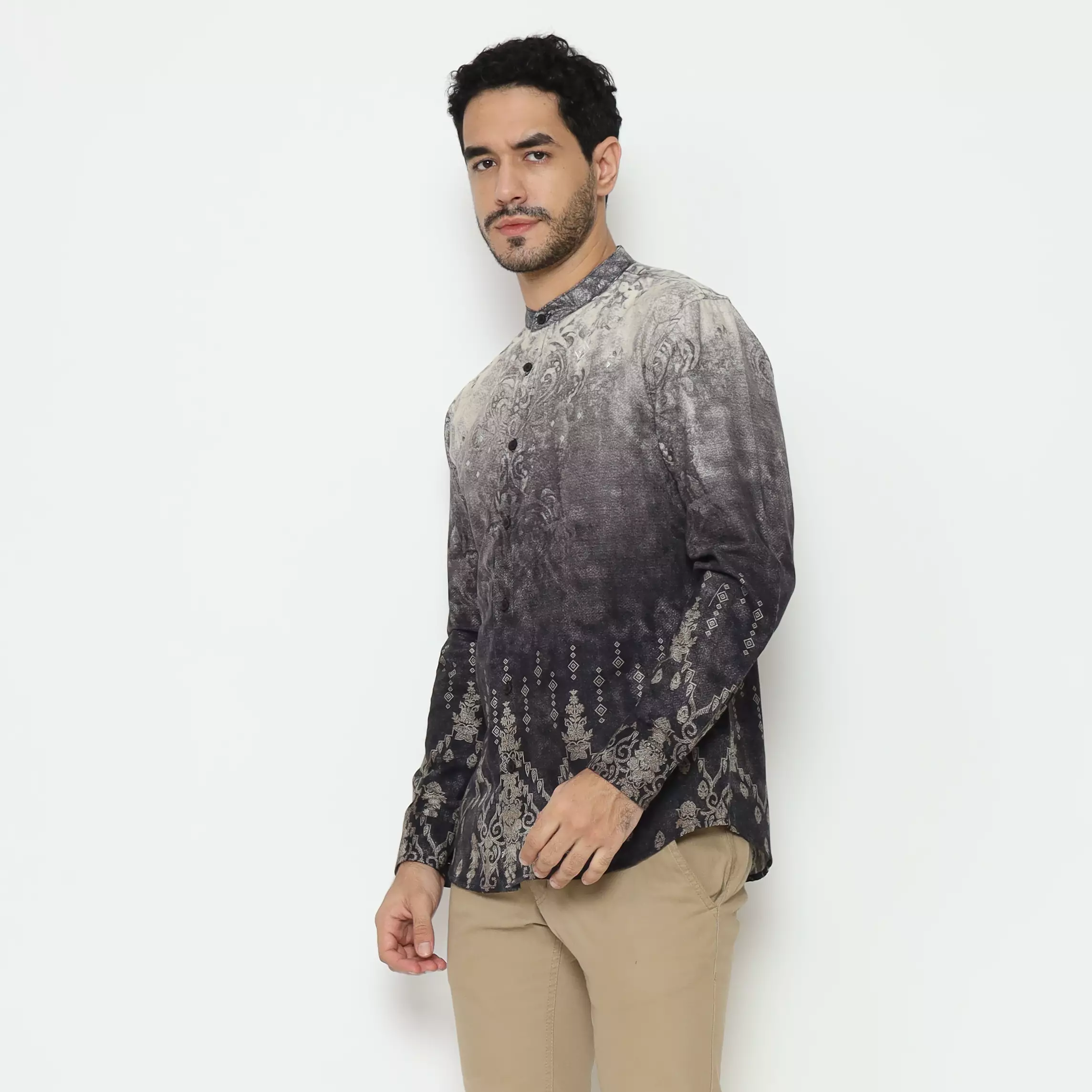 AMK Kemeja Koko Pria Lengan Panjang KK Abyan L/S Black