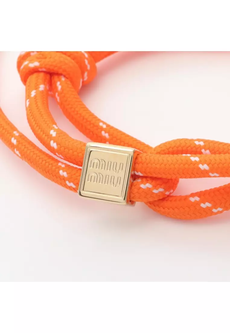Pre-Loved MIU MIU coat bracelet GP (gold plated) fabric gold orange white