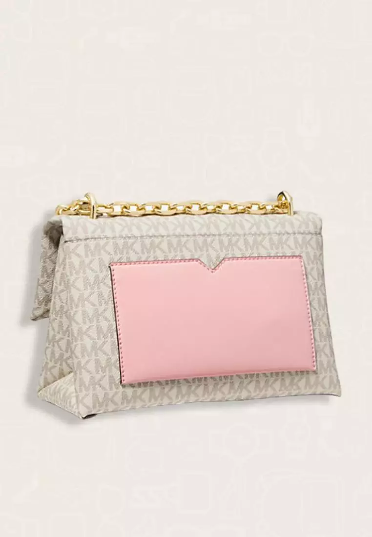 Michael Kors Cece Medium Logo Shoulder Bag Powder Blush Multi