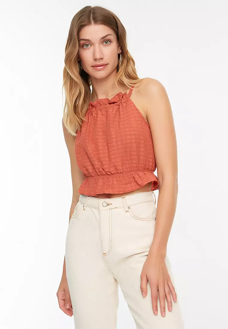 Textured Frilled Top