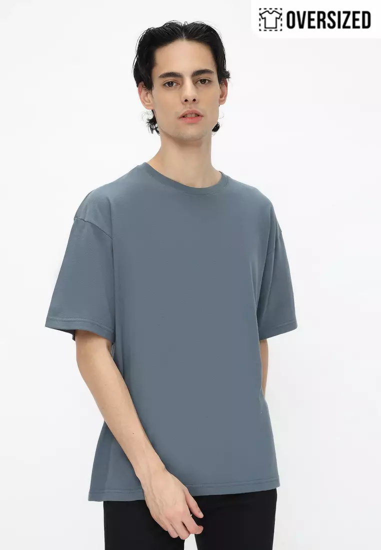 NX T-Shirt Cotton Combed Tebal Oversized Pria 2079370451