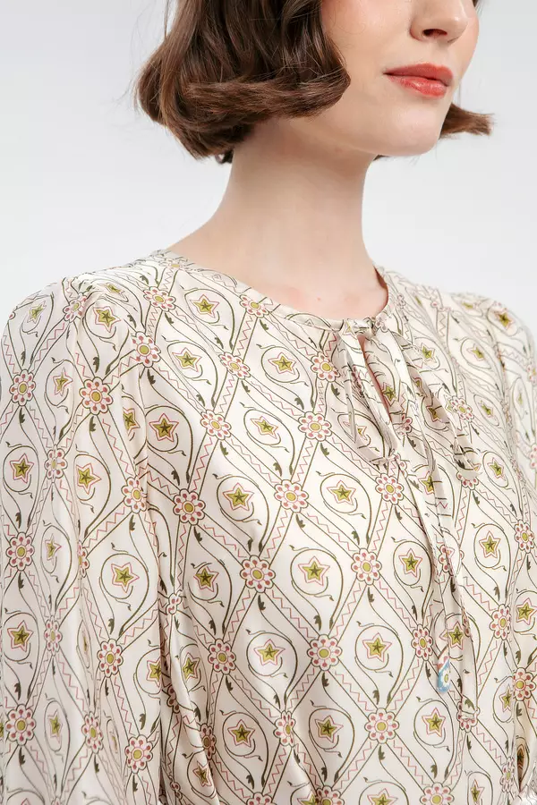 MINIMAL - Thalina - Gamis Motif Geometris - Beige Colour Beige