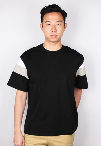 Moley black Colour Block Oversized T-Shirt AD476AABB76445GS_1