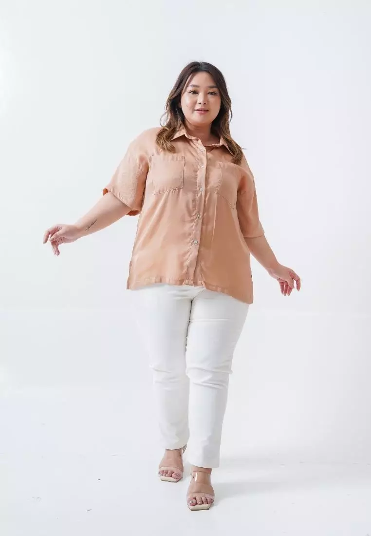 Plus Size Shirts Mordy Apricot