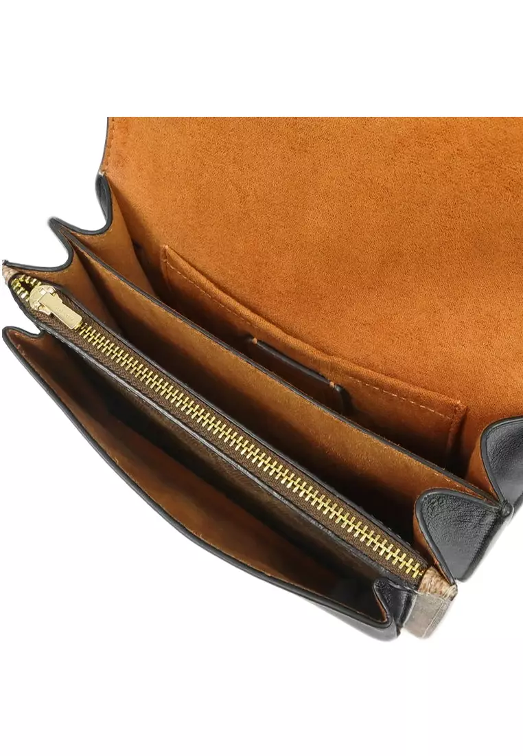 Mini Klare Crossbody Bag In Signature Canvas - Tan/Black