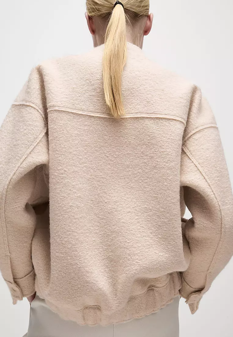 Textured Unlined Bomber Jacket