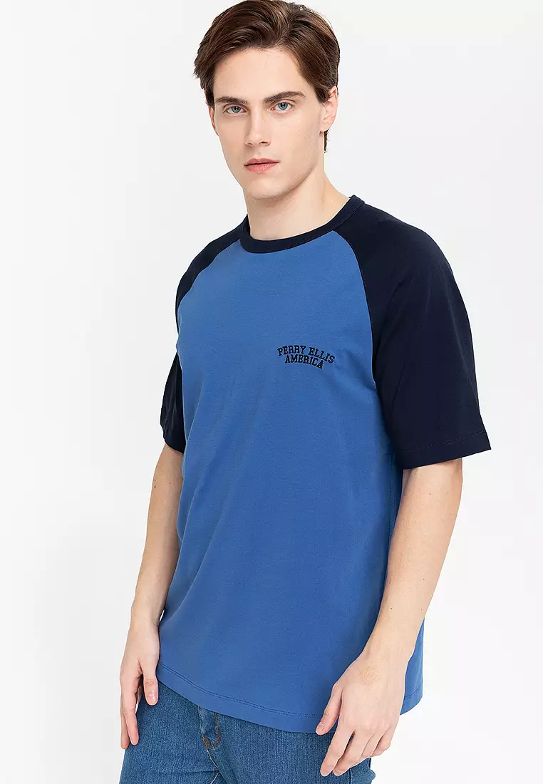 Perry Ellis America Rgln Baseball Tee