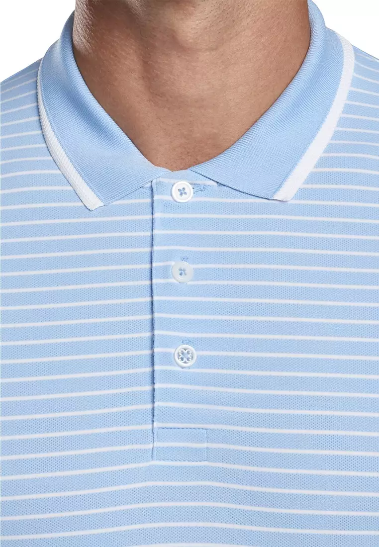 Men's Perforated Stripe Polo Shirt