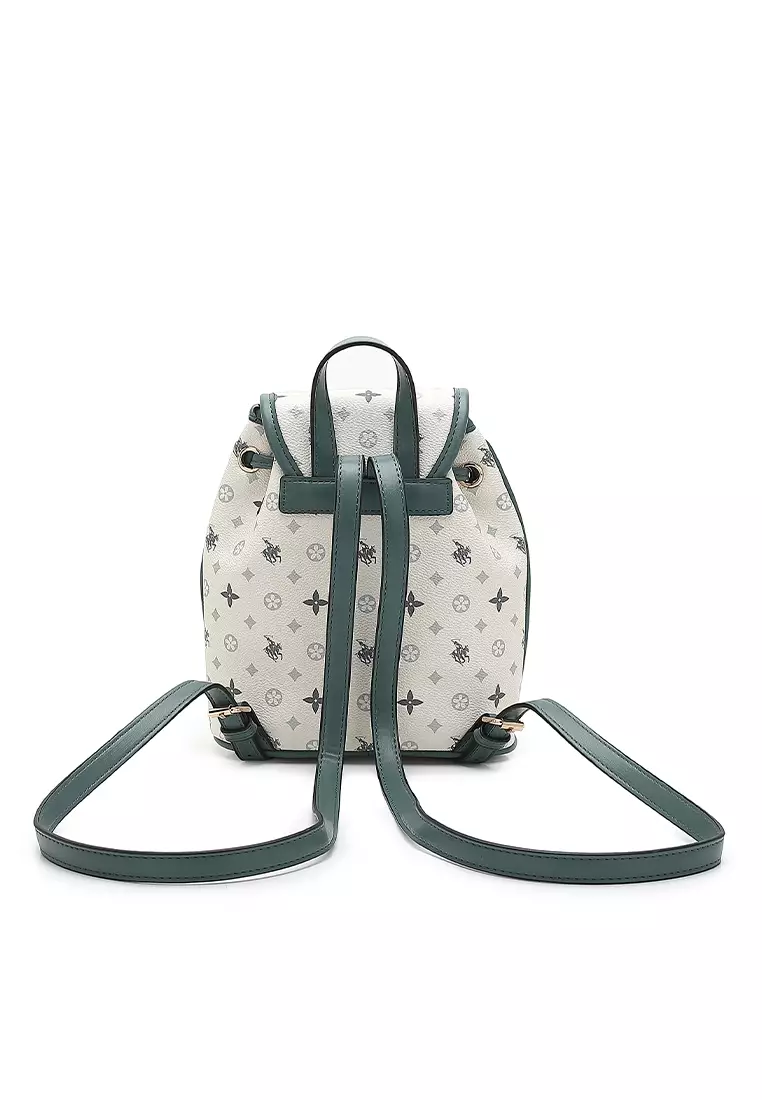 Women's Monogram Mini Backpack (Tas Ransel & Tas Punggung Wanita) - Abu-Abu