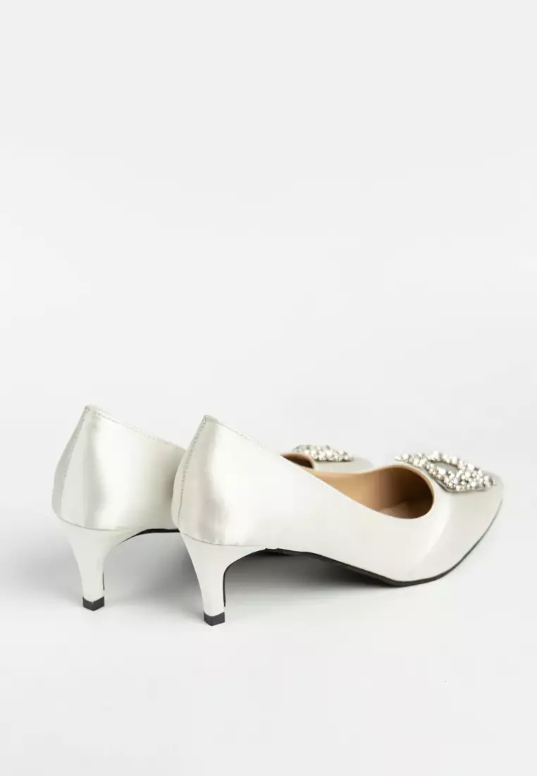 Joy Satin Rhinestone Heels