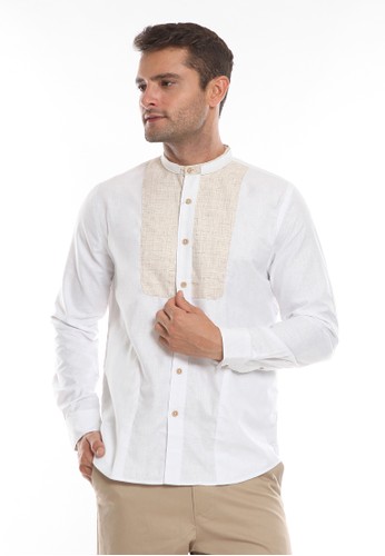 Men's Top white MTC-NUBIA-WHITE Muslimwear LS 57CACAAD9BA335GS_1
