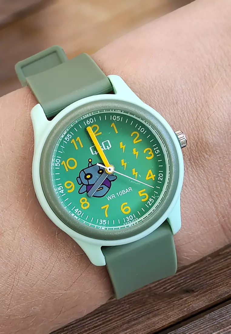 Watch By Citizen VS59J006Y Kids Analog Watch with Green Rubber Strap
