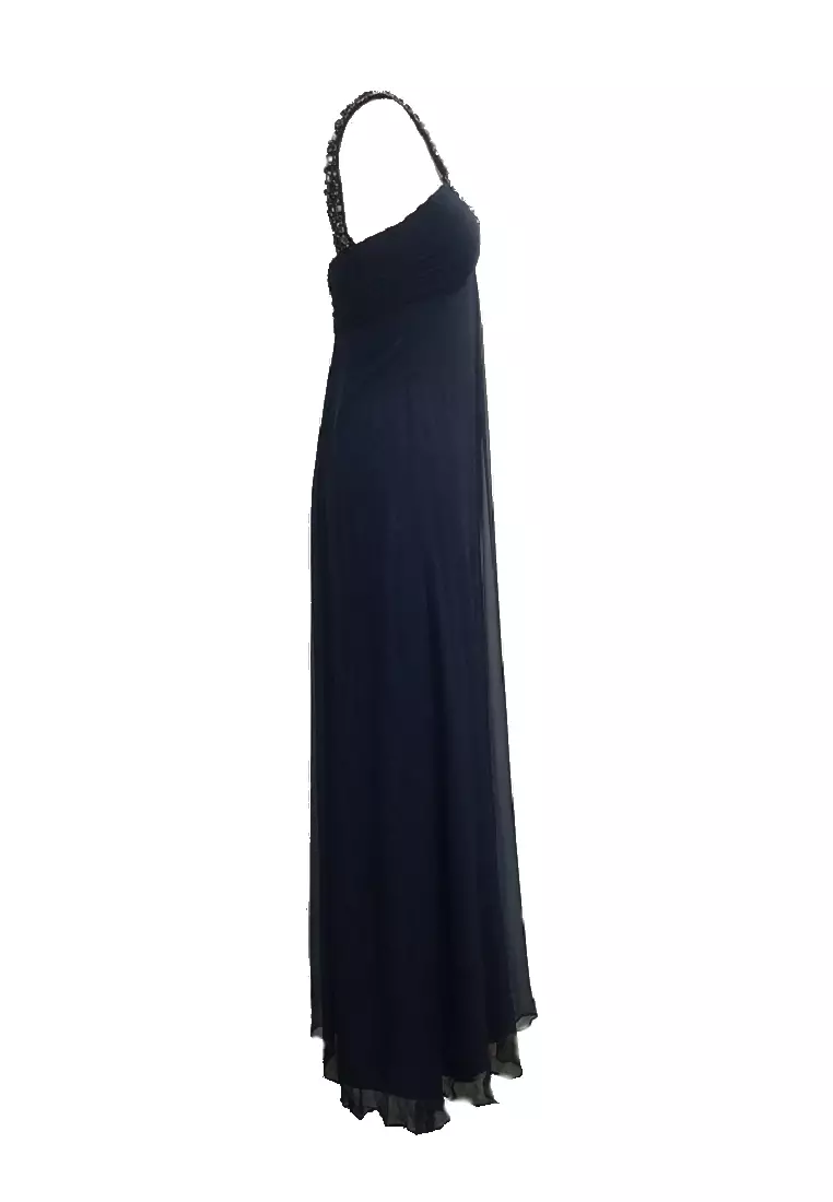 Romantic Effortless Silk Chiffon Beaded Evening Dress