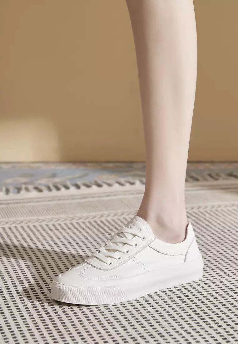 Basic Leather Lace Up Sneakers RX-A07