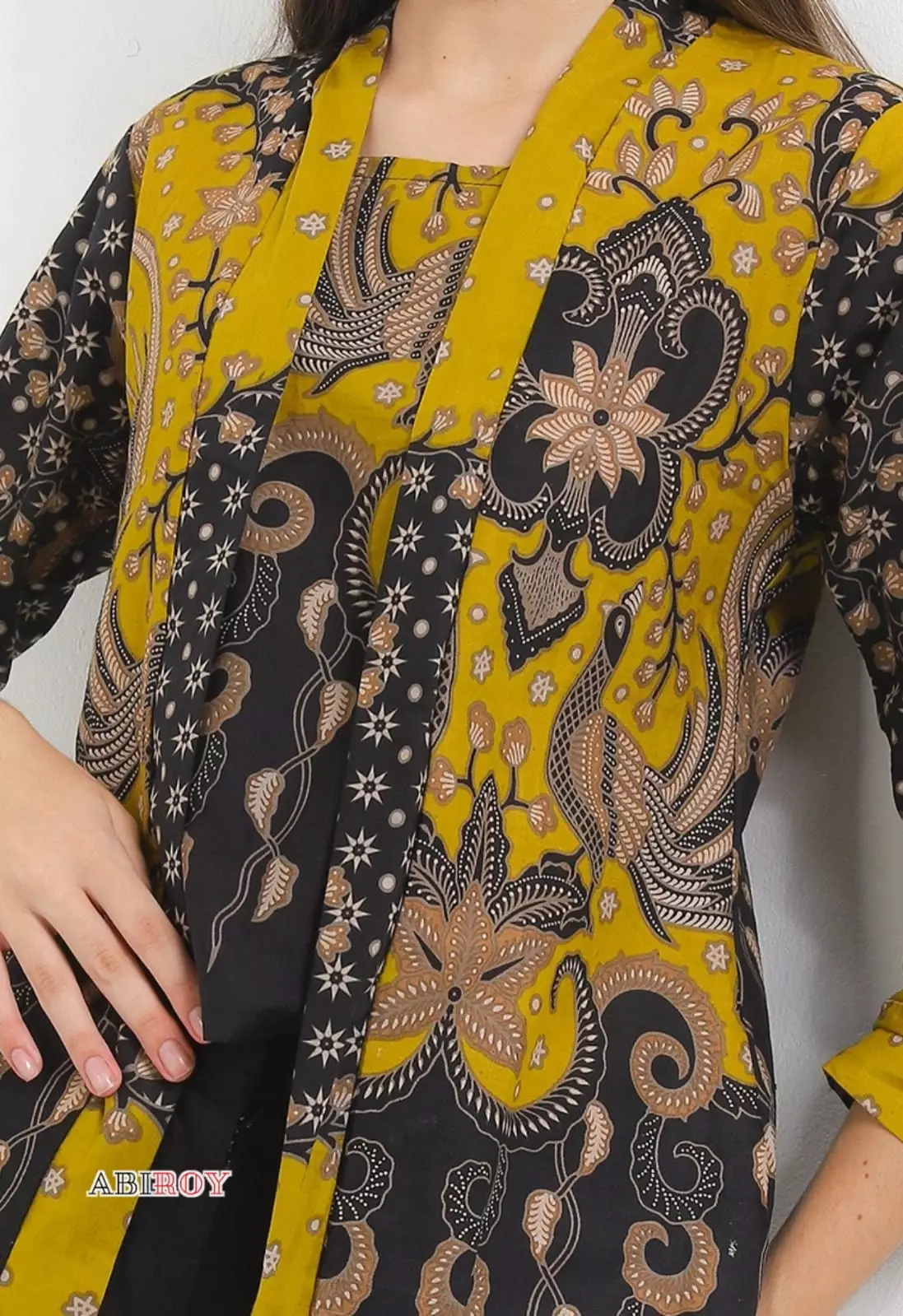 Blouse Batik Cendrakusuma Kuning Premium Slimfit Elegant NLN