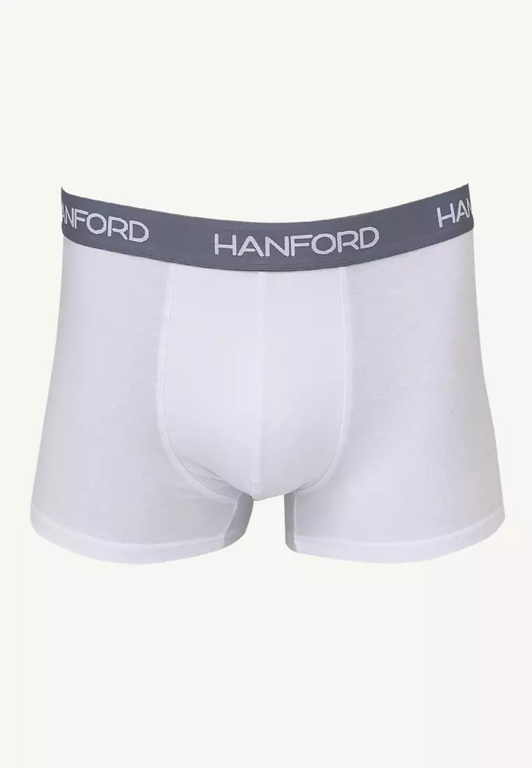 Cotton with Spandex Men's Boxer Briefs Aleo - White (Single Pack)