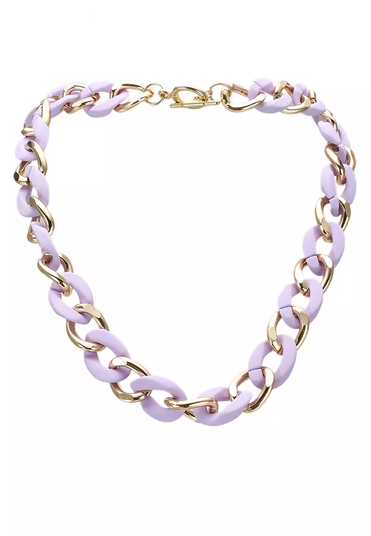Purple chain deals necklace