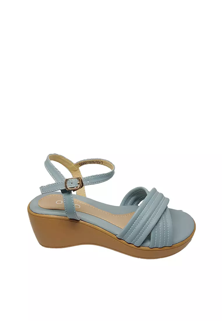 Discount on Otto  shoes - SKU: Genevieve Cross Strap Slingback Mid Wedge Sandals