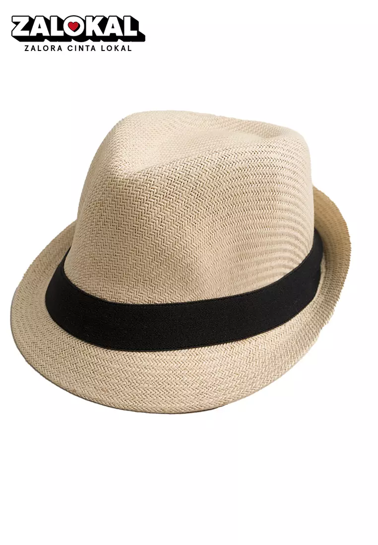 Topi fedora cowboy hat fedora ratan brown light houseofcuff