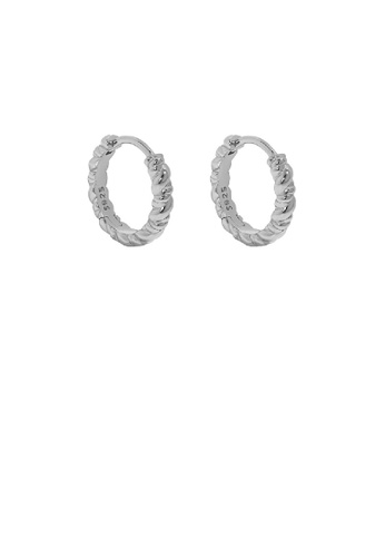 Glamorousky silver 925 Sterling Silver Simple Personality Twist Geometric Circle Earrings BA695ACD7F8631GS_1