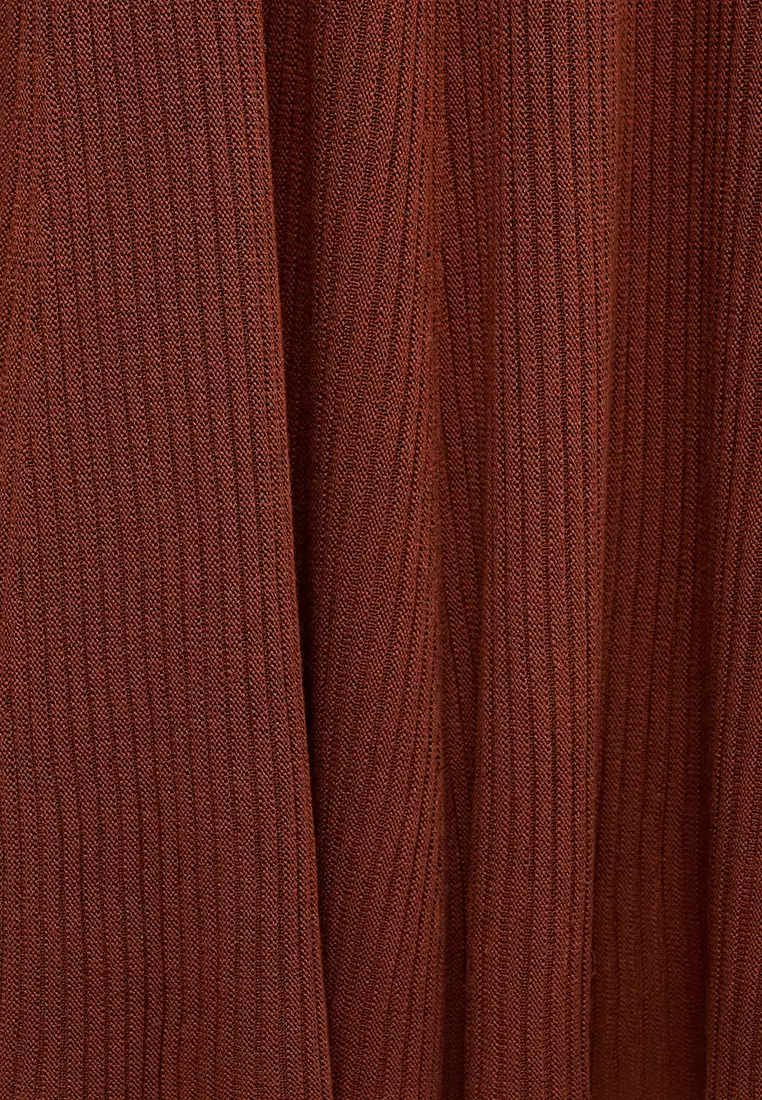 Asymmetrical Combined-Knit Dress