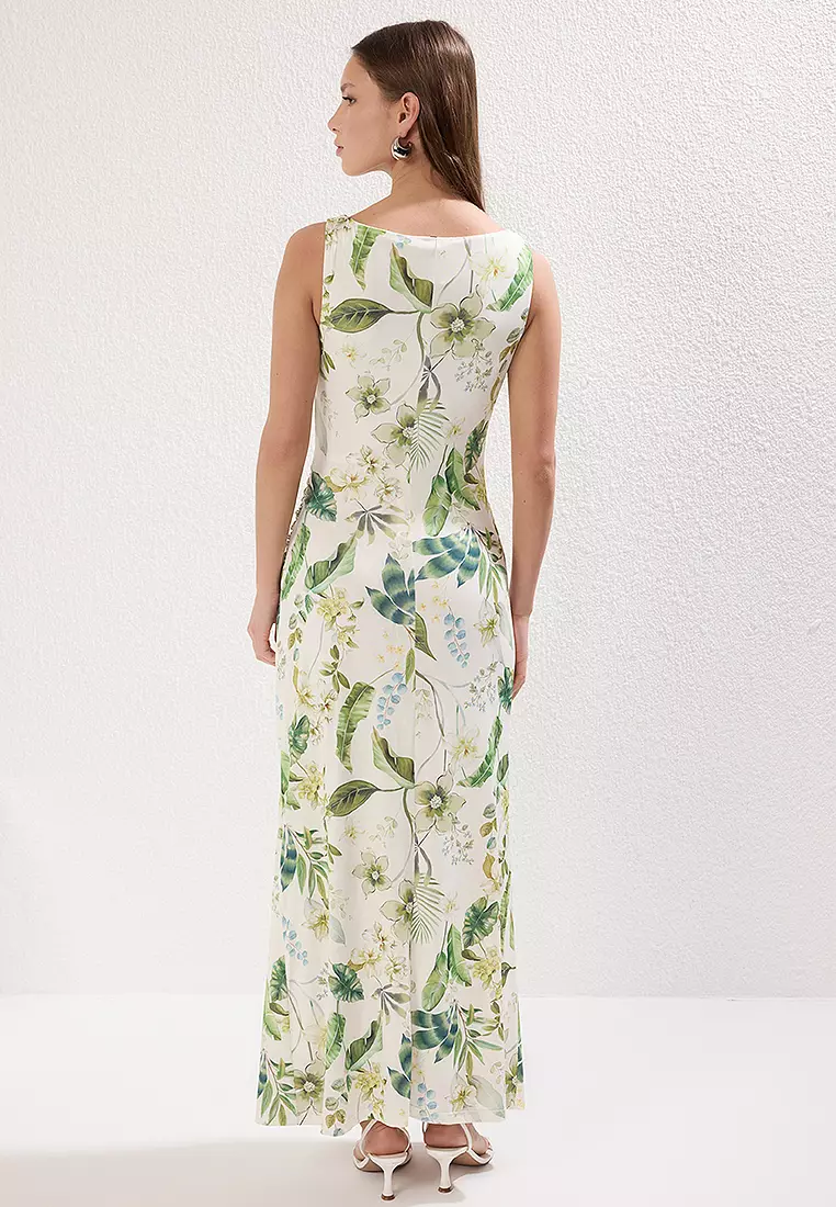 Floral Pattern Midi Dress