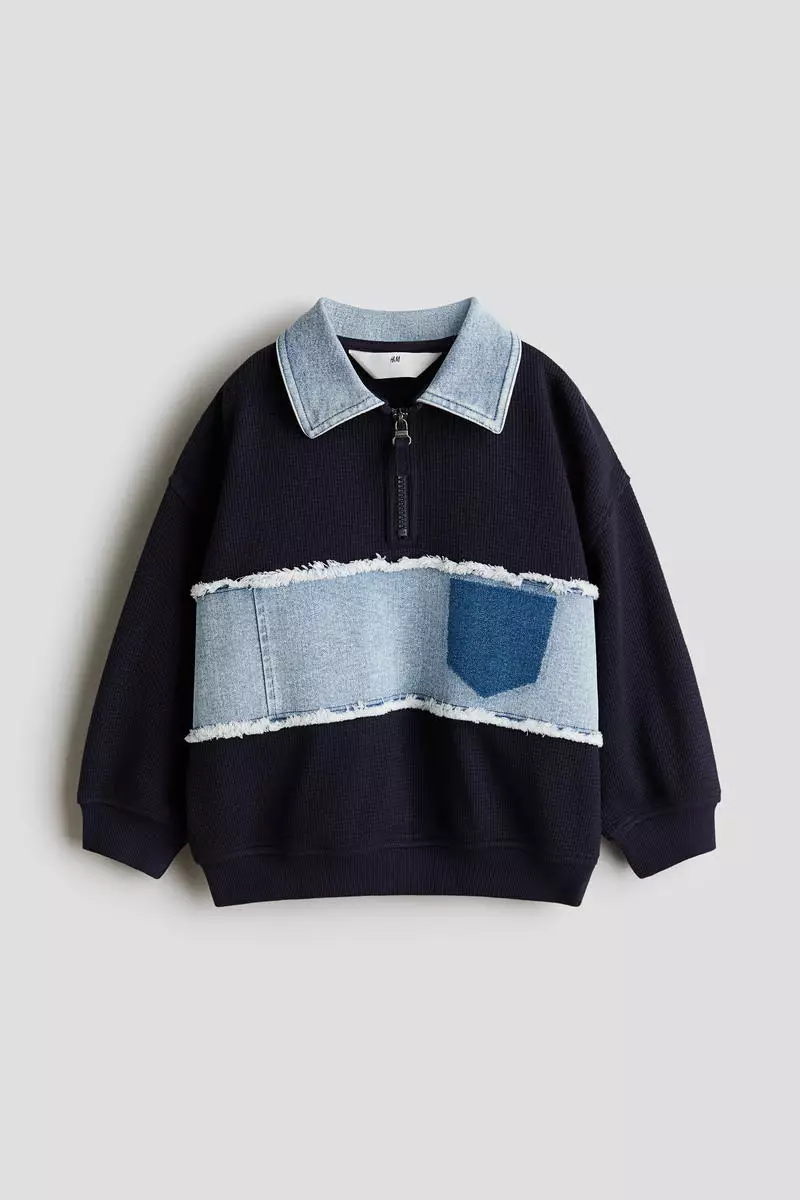 Motif-detail zip-top sweatshirt