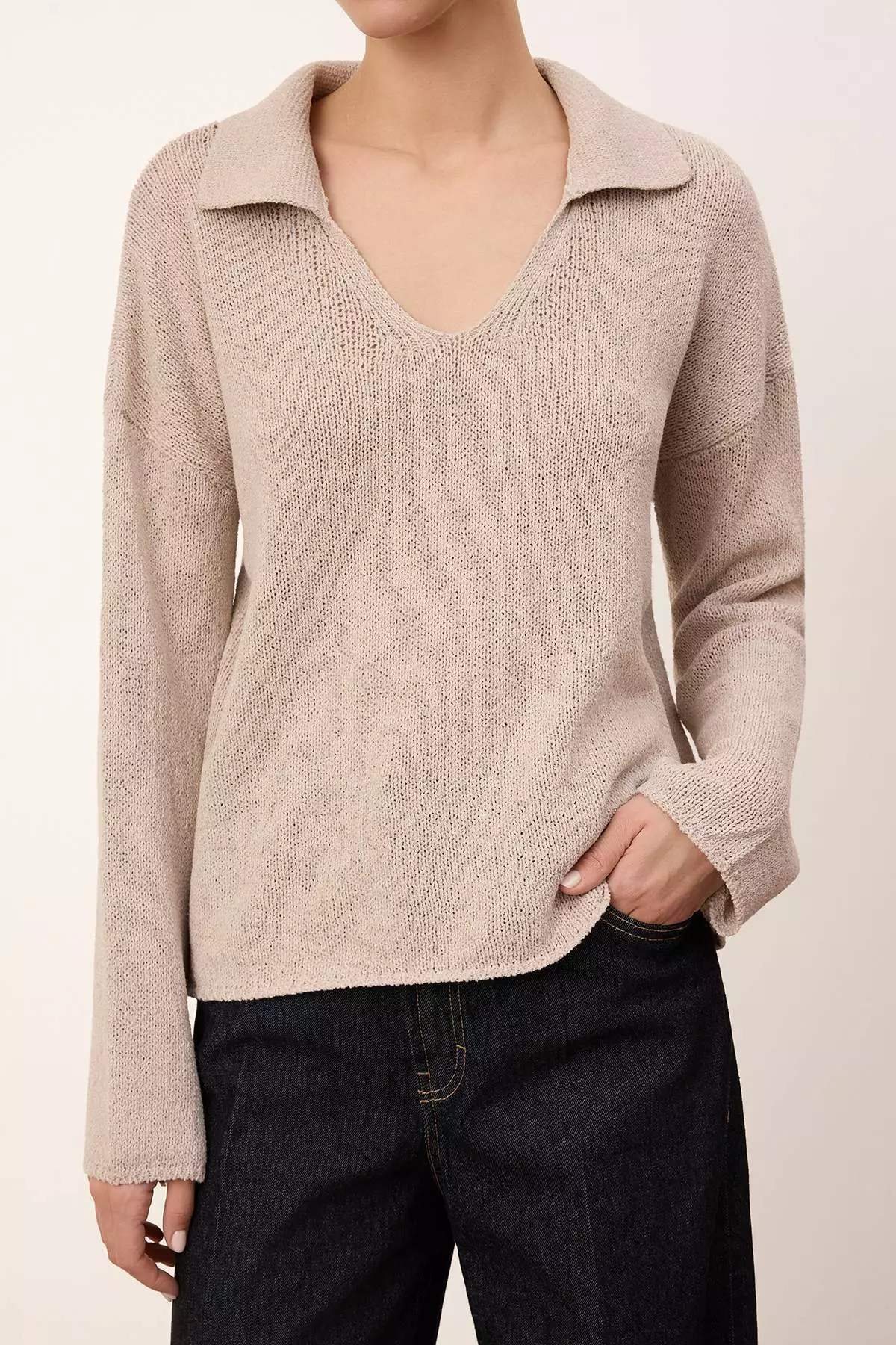 Wardrobe Essentials Mink Wide Fit Blouse Look Knitwear Sweater Twoss26Kz1