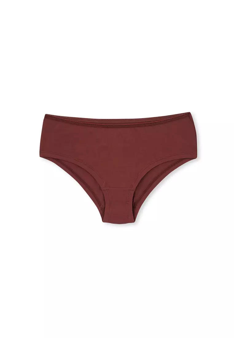 3-Pack Red Brown-Dark Beige Basic Hipster, Leopard Print, Underwear for Women