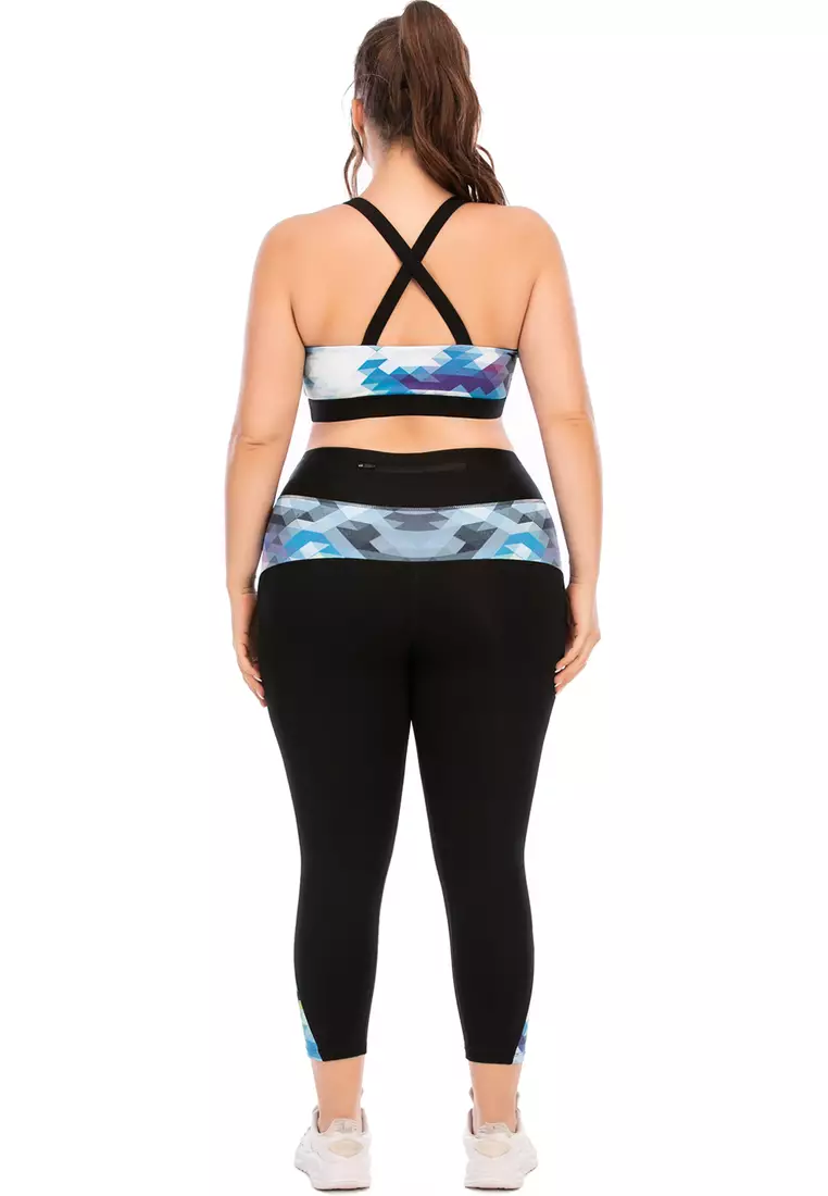 Buy GINGLA Plus Size Fitness Yoga Sports Suit (Sports Bra+Tights